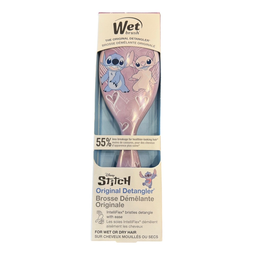 Wet Brush Disney Stitch and Angel Original Detangler Hair Brush Purple Glitter